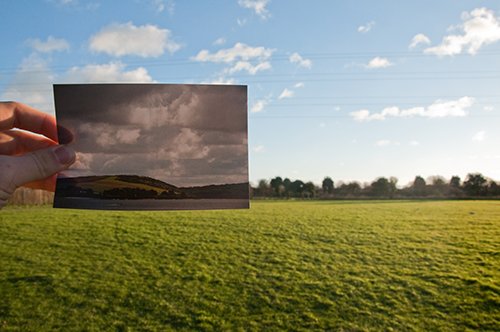 photograph on top of image